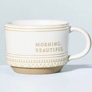 Hearth & Hand with Magnolia 15oz Stoneware Morning Beautiful Decorative Trim Mug